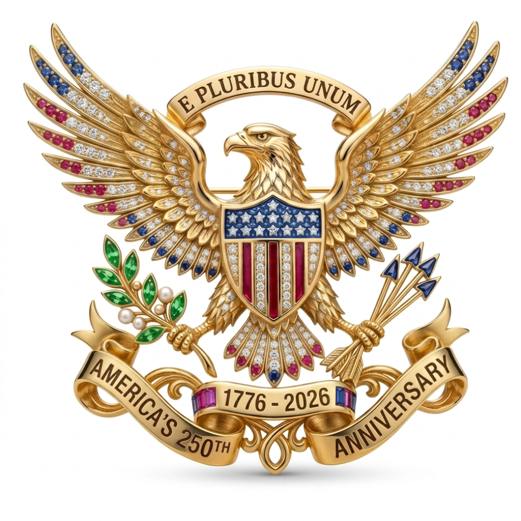 USA 250th Eagle Brooch Sets
