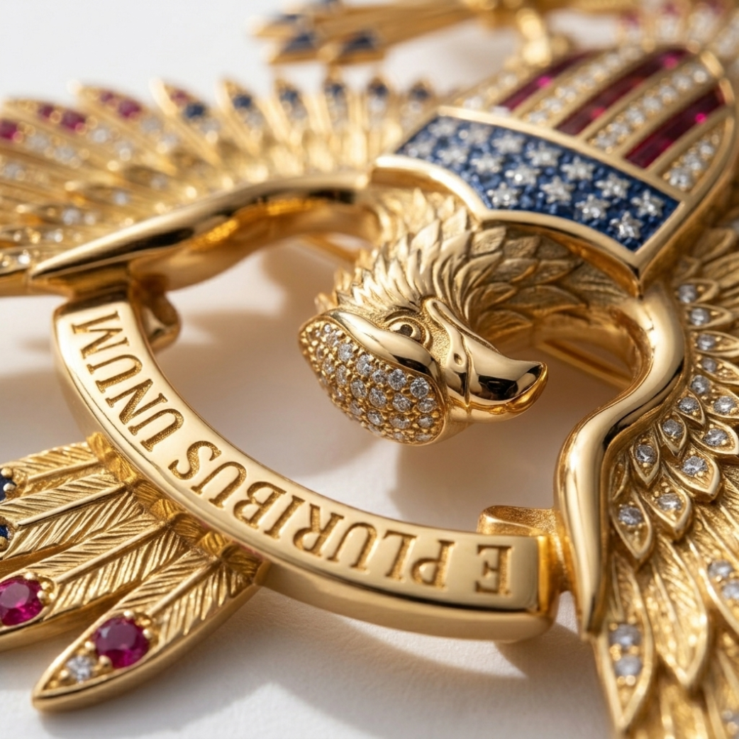 USA 250th Eagle Brooch Sets